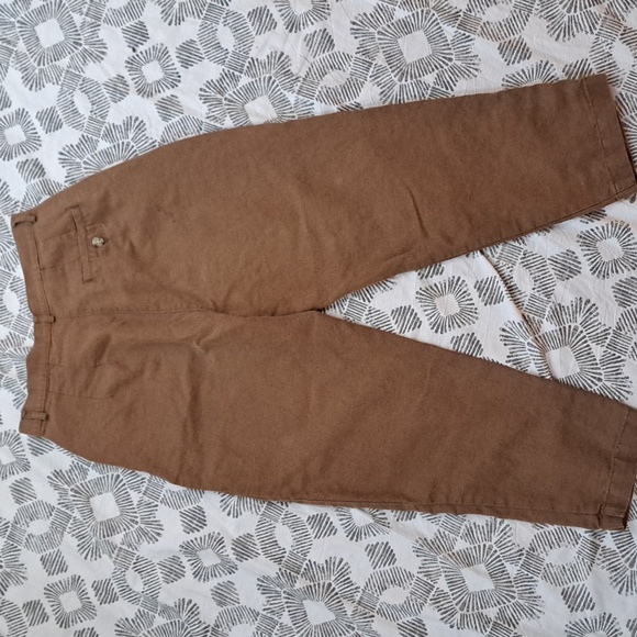 Talbots irish linen blend high waisted cropped zip front pant sz2P - Picture 10 of 14